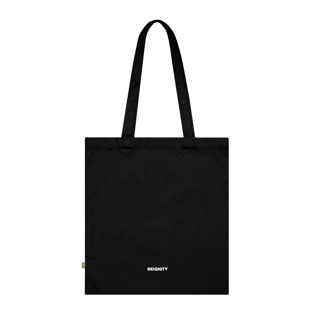 Reignity Black Organic Cotton Tote Bag